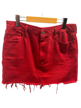 Abercrombie & Fitch Zoe Natural Rise Vintage A-Line Red Denim Mini Skirt Size 14